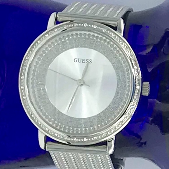 Guess Women’s Silver Tone Watch With Rhinestones - Picture 1 of 9